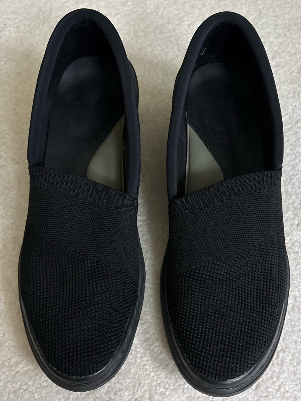 Women’s Slip-On Knit Sneakers in Black - Comfortable Everyday Shoes - Picture 8 of 13